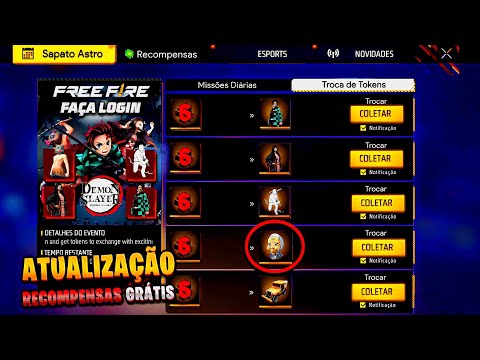 FINALMENTE!! RESGATE AS NOVAS SKINS DE GRAÇA? EVENTO DEMON SLAYER, NOVO  CODIGUIN E MAIS - FREE FIRE 