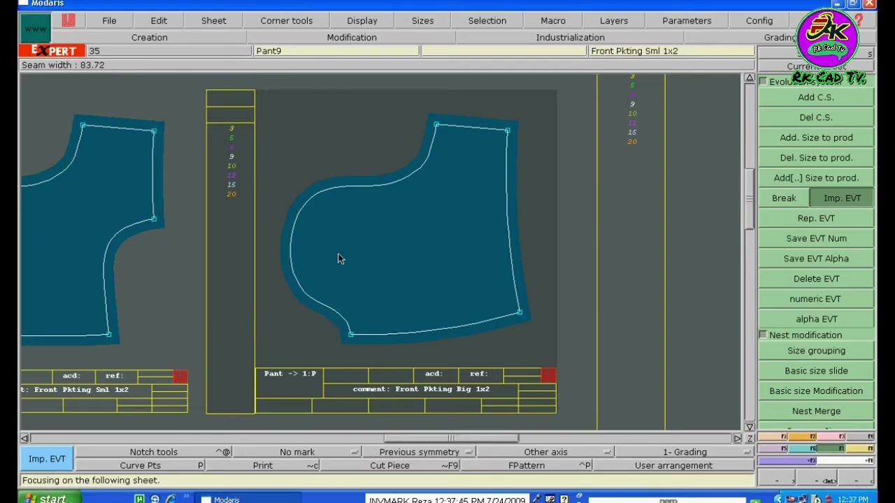 F7 Tools in Lectra Modaries | Lectra Modaris pattern makingTutorial Bangla | Rk Cad Tv.