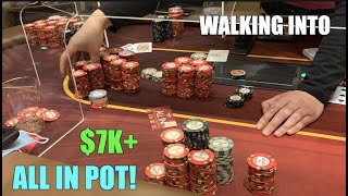 I Walk Into $7000+ Pot!! Playing Highest Stakes I Can Find! Poker Vlog Ep 155
