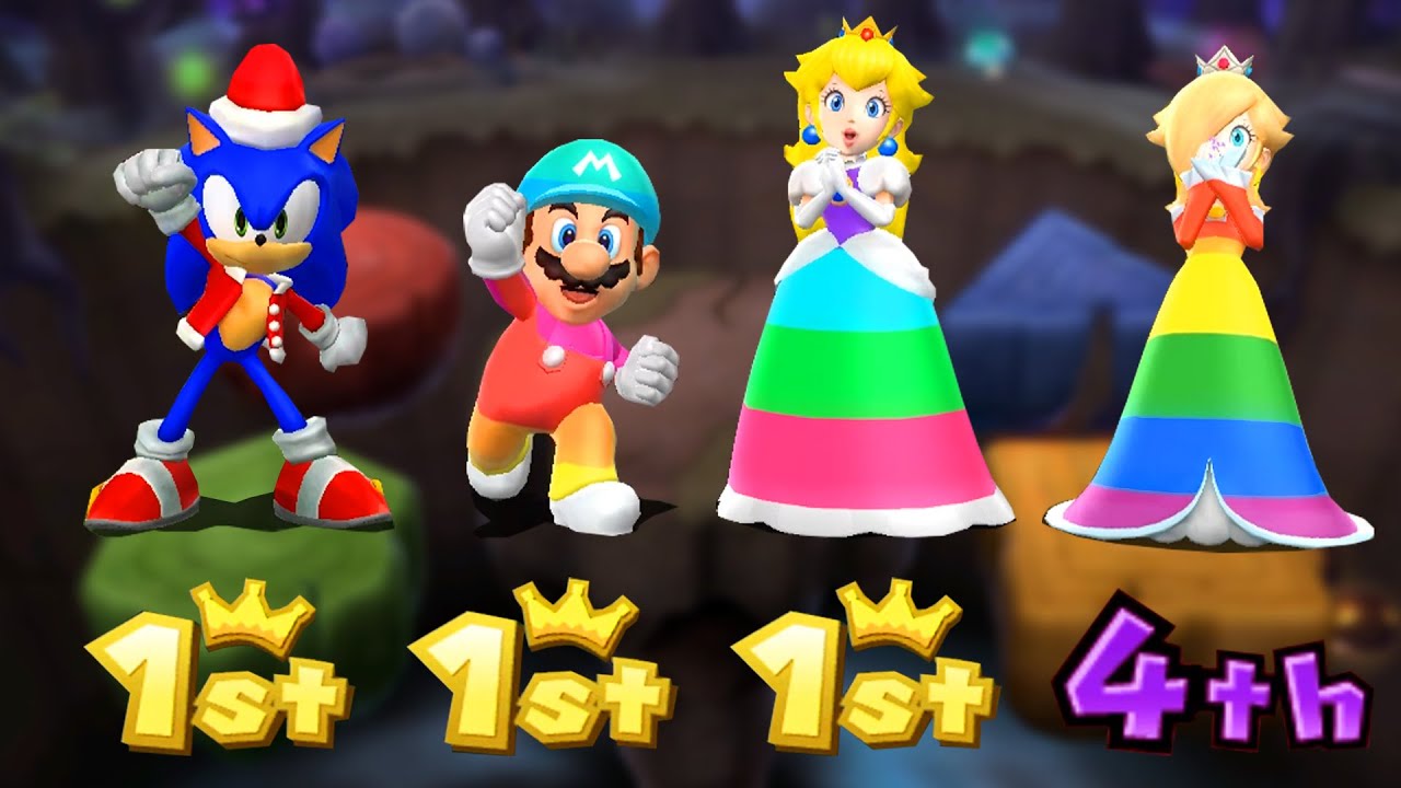 Mario Party 9 Boss Rush Chaos – Sonic Vs Mario Vs Peach Vs Rosalina (Master CPU)