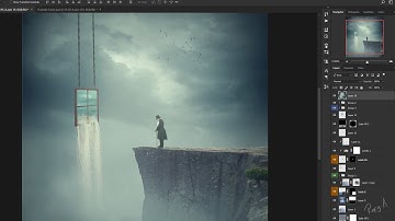 Making Surreal Waterfall Window Manipulation Scene Effect In Photoshop