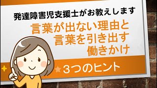 発達障害児支援士が教える 言葉が出ない理由と言葉を引き出す働きかけ ３つのヒント
