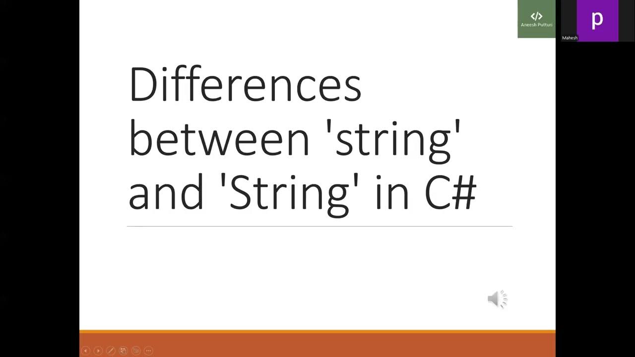What is the difference between String and string in C#? - YouTube