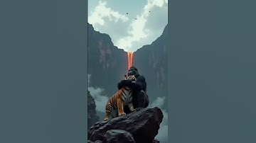 Thumbnail of Cute moment between a gorilla and a tiger !