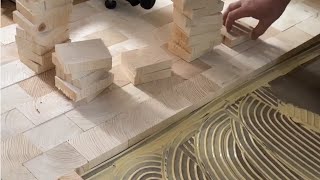 Hirnholzparkett Holzpflaster 22 Mm Massiv Ist Sehr Robuster Fußbodenbelag.