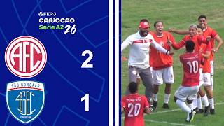 CARIOCA SÉRIE A2 - TAÇA SANTOS DUMOUNT - 6ª RODADA - AMERICA 2X1 SÃO GONÇALO