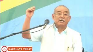 Prominent Naga Leader  'Kitovi Zhimomi' speech during Naga Plebiscite Day at NBCC Convention Centre.