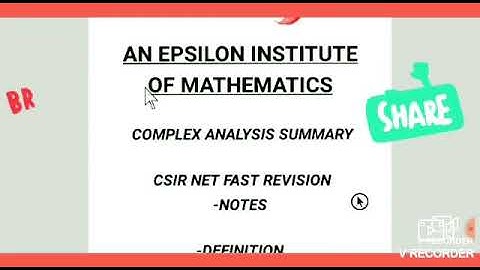 COMPLEX ANALYSIS FAST REVISION CSIR NET NOTES PART 1
