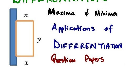 MATHEMATICS N5 Differentiation MAXIMA and MINIMA Values Applications of DIFFERENTIATION