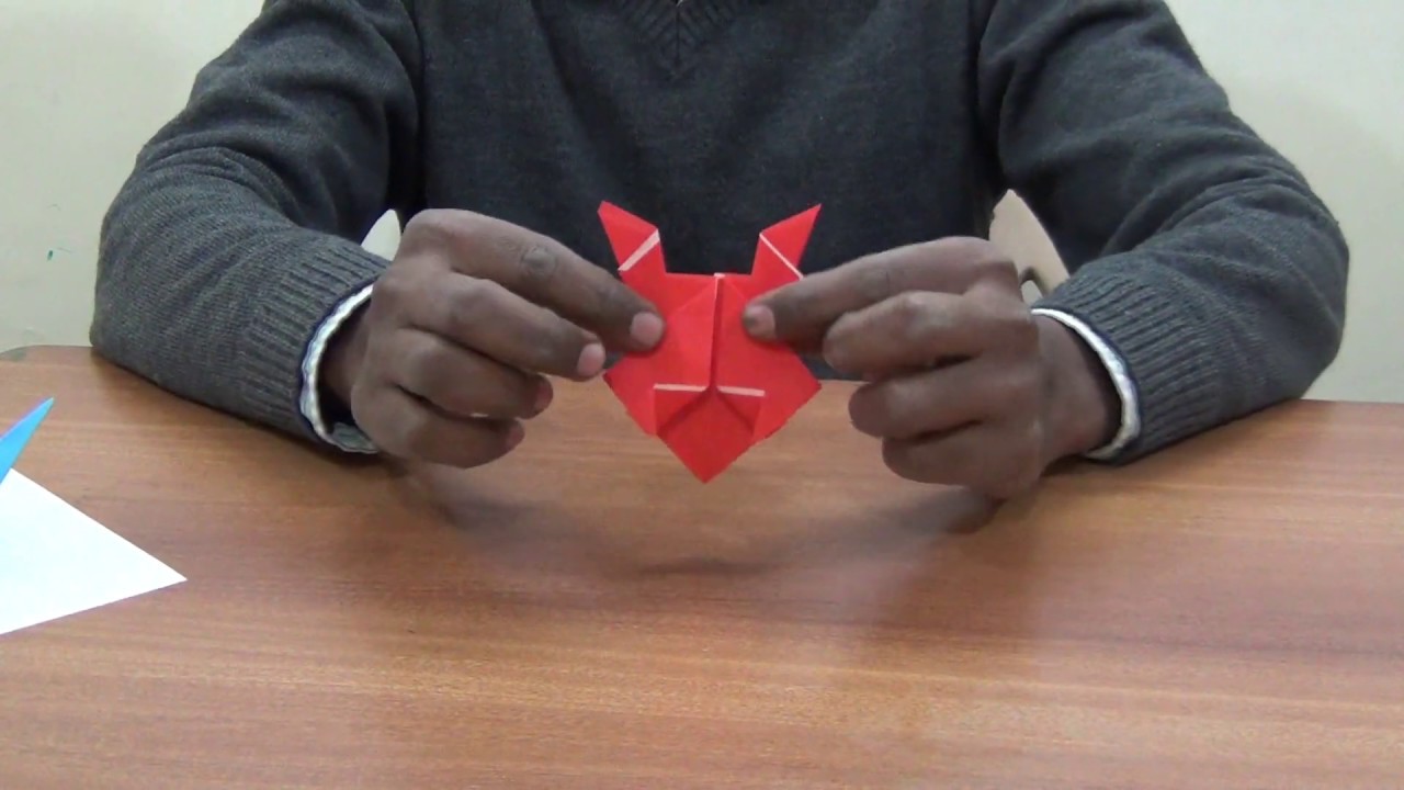 origami jumping frog (मेढक) (Hindi) YouTube