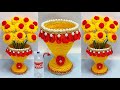 Plastic bottle vase craft ideadiy new design bottle flower vasewool se guldasta banane ki vidhi
