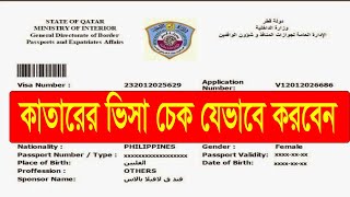 Qatar Visa Check  Update Online (2016)