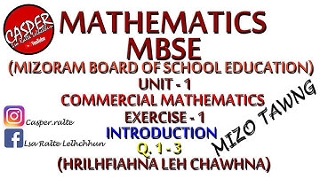 MBSE CLASS 10 MATHS CHAPTER -1 INSTALMENTS (Intro + Q.1-3 Explanation and Solved) MIZO
