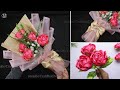 DIY💐 | How to Make a Bouquet of Roses from Satin Ribbon Easy | Valentines day special ideas🤩