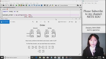 Math, Python Series 17 - Matrix operations 程序矩阵 运算