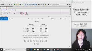 Math, Python Series 17 - Matrix operations 程序矩阵 运算