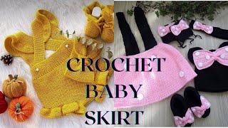 Crochet baby skirt design with suspenders || easy crochet pattern baby skirt ||2022fashion