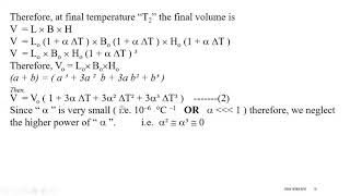 Derivation of relation between coefficient of linear expansion and volumetric expansion