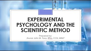 1. Experimental Psychology and the Scientific Method - Part 1 (BSP 3-2)