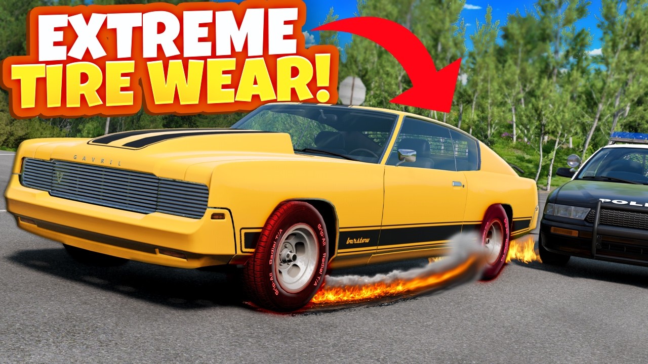 Police Chase But My Tires Suffer EXTREME Wear in BeamNG Drive Mods