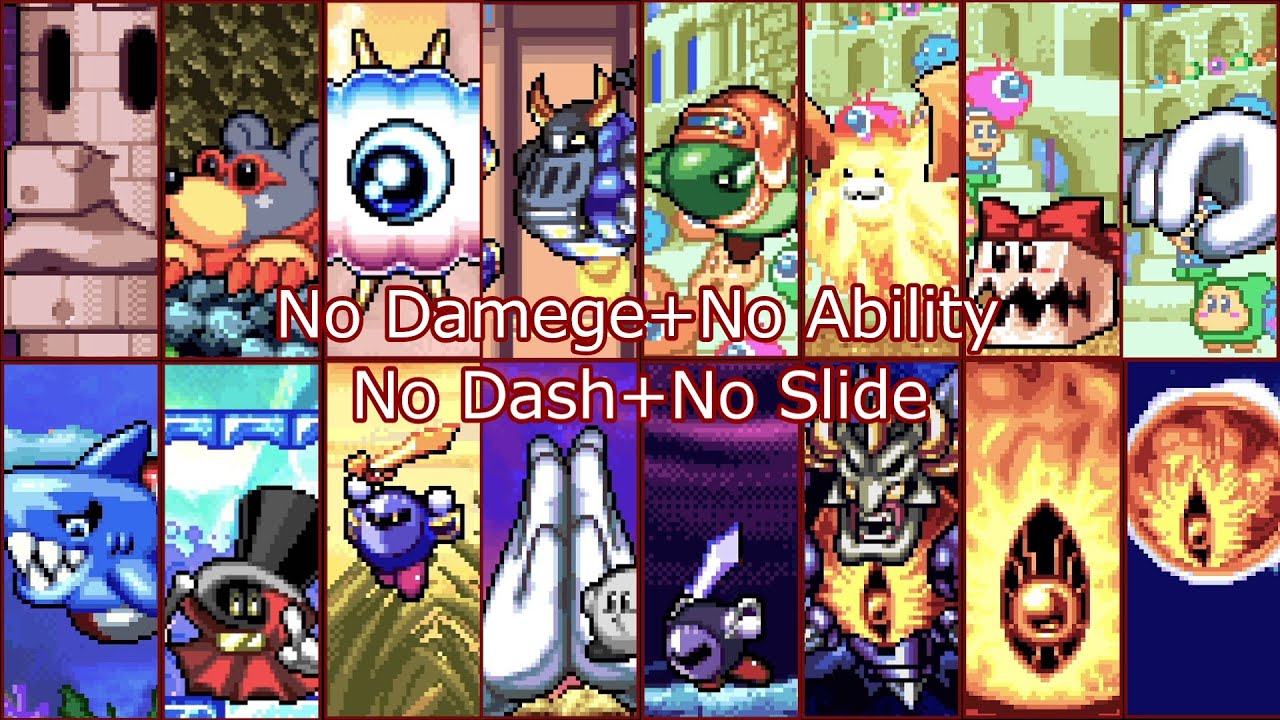 【星のカービィ鏡の大迷宮】初代式ノーダメすっぴん縛りで全ボス撃破【20周年！】/Kirby & the Amazing Mirror All bosses No Damege No ability +