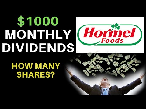 How Many Shares Of Stock To Make $1000 A Month? | Hormel Foods (HRL)