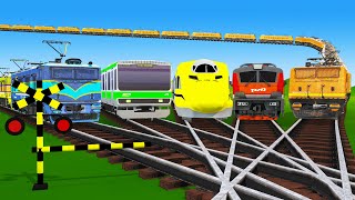 【踏切アニメ】長すぎる電車 Fumikiri 3D Railroad Crossing Train Animation #1