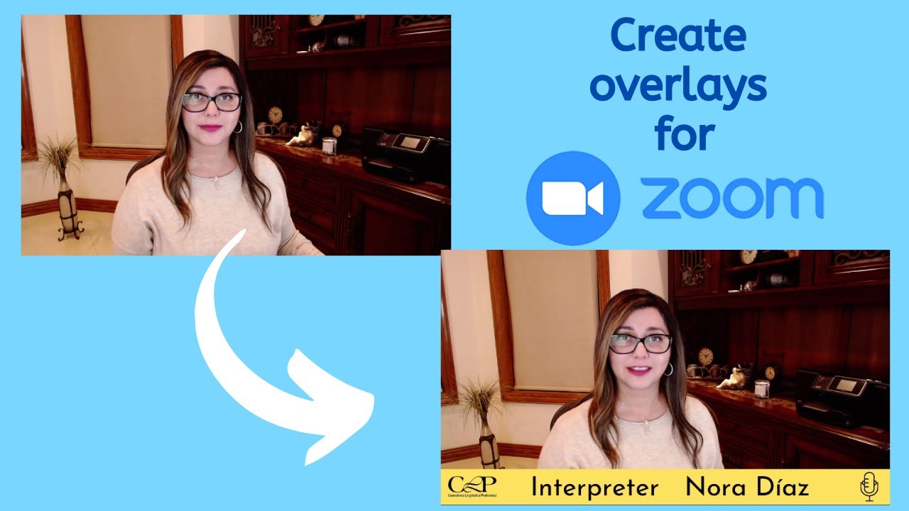 How to create a Zoom overlay with your name and logo - youtube