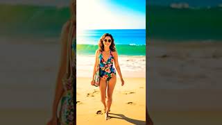 Hot Asian Woman At The Beach