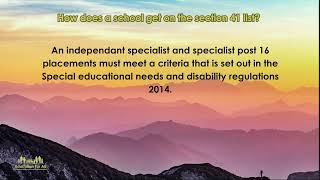 Section 41 schools