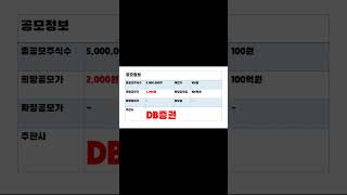 [콕스톡] 디비금융제14호스팩 공모주 청약(shorts)