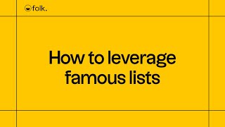 How to leverage famous lists in folk