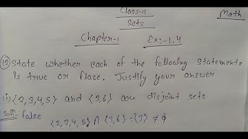 Class 11 ll Chapter Sets Ex :-1.4 ll Question no.12 Answer.