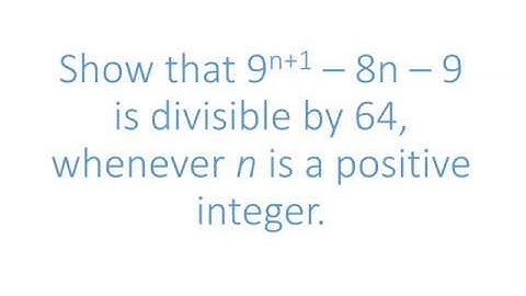Show that 9^(n+1) - 8n - 9 is divisible by 64, whenever n is a positive integer | Binomial Theorem
