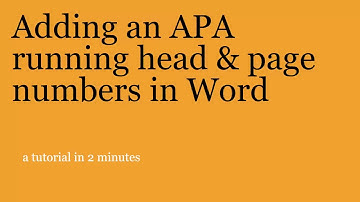 Adding an APA running head and page numbers in Word