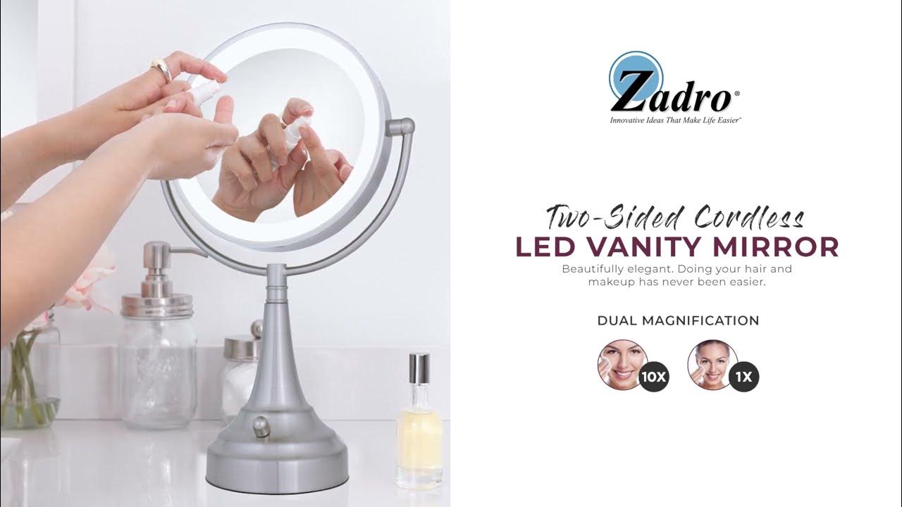 Zadro Cordless LED Vanity Mirror 10X/1X (Model LEDSV410) YouTube