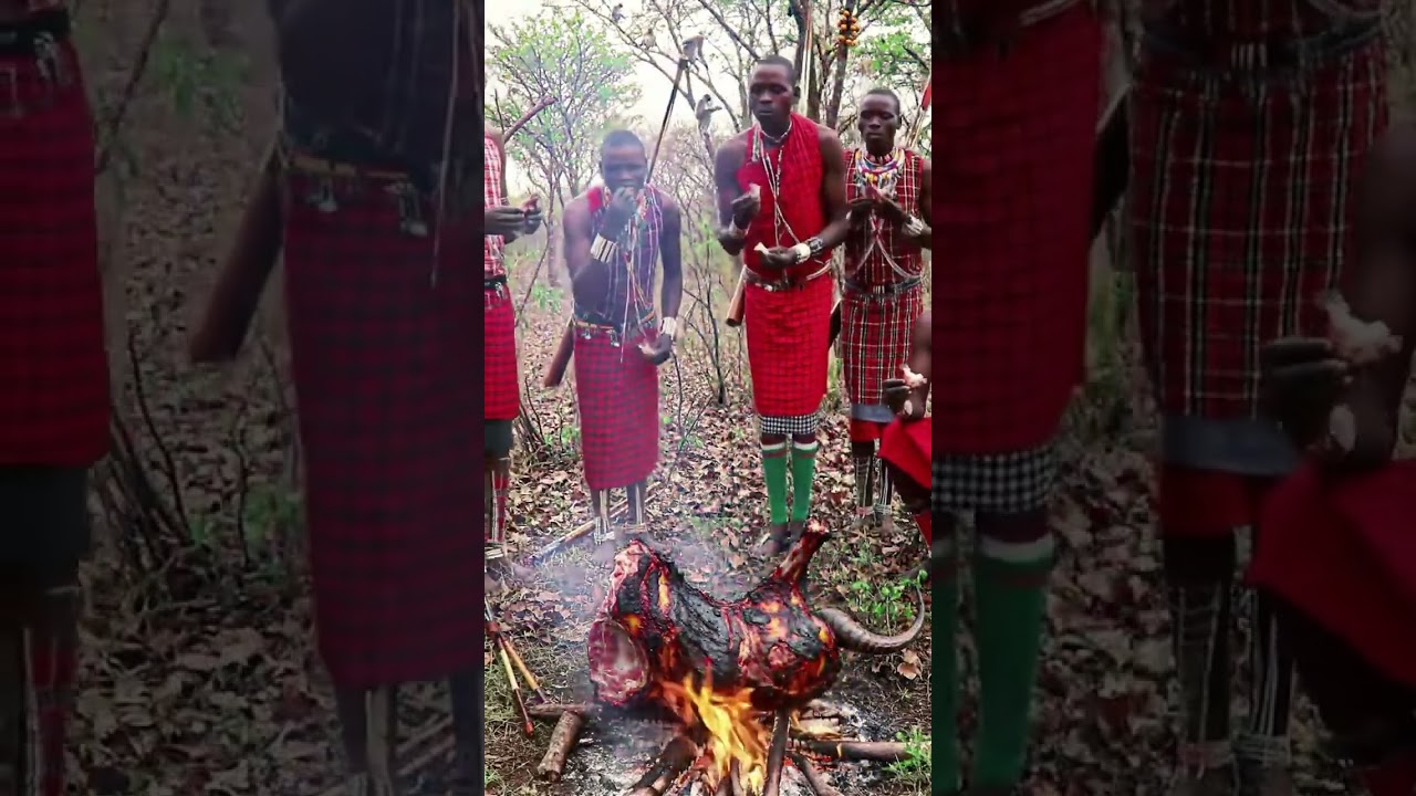 🍖🔥 Tribal Feast: Whole Roasted Wild Game! 