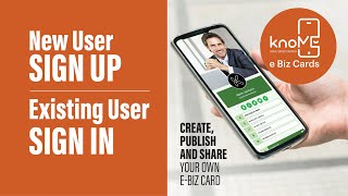 How to New User Sign Up and Existing User Sign In- knoME e Biz Cards - Tutorial 1 screenshot 5