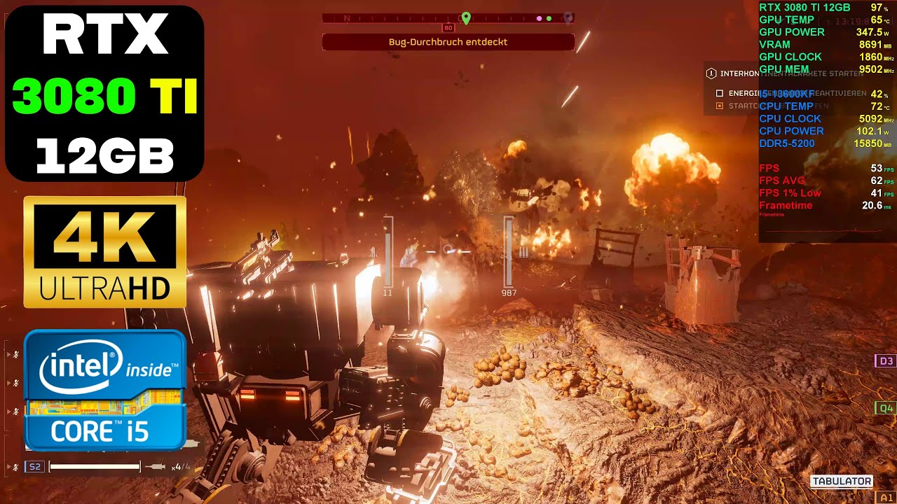 Helldivers 2 | RTX 3080 TI 12GB | i5-13600KF | 2160p | High 