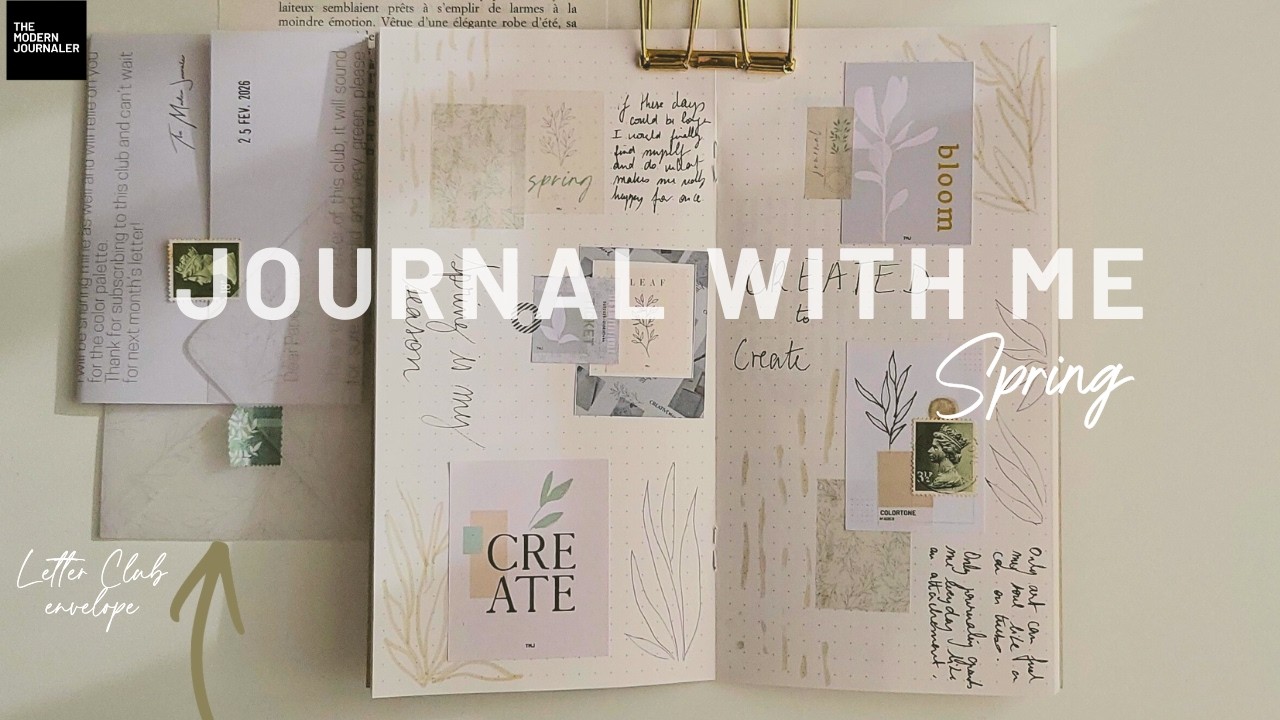 Spring journal setup with me | letter club unboxing & spreads