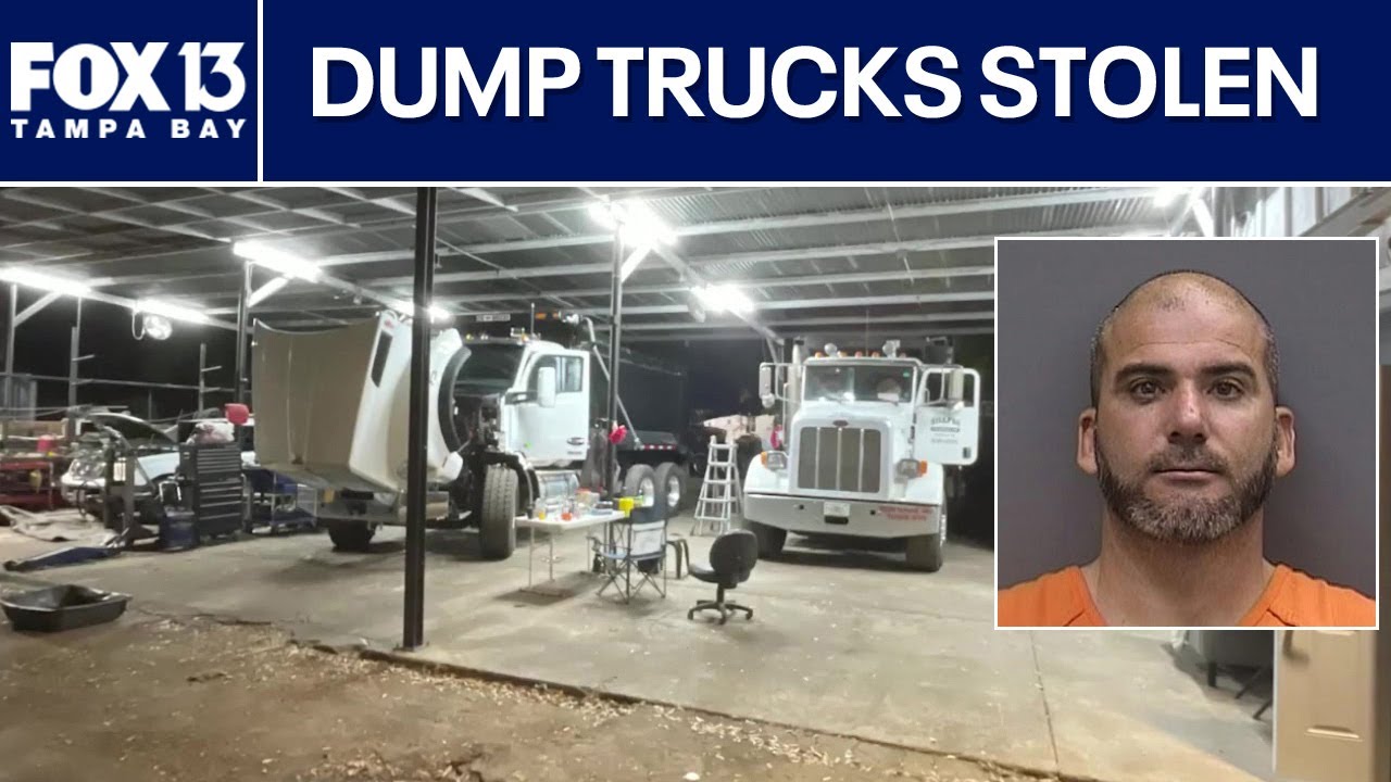 Florida man accused of stealing 8 dump trucks worth $1.2 million - YouTube