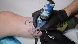 Graffiti-realism leg sleeve - Tattoo time lapse