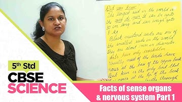 5th Std CBSE Science Syllabus | Facts of sense organs & nervous system Part 1 /CBSE Syllabus Part-53
