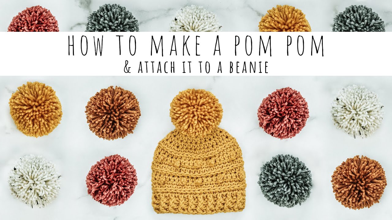 How to Make a Pom Pom with a Clover Pom Pom Maker & How to Attach a Pom Pom  to a Beanie 