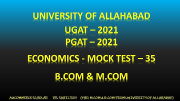ECONOMICS MCQ PART 35 | UGAT PGAT 2021 |  B.COM - M.COM UNIVERSITY OF ALLAHABAD