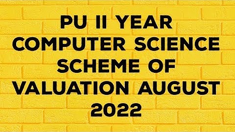 PU II Year Computer Science Scheme of Valuation August 2022
