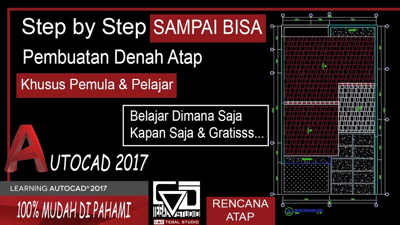 Membuat Denah Rencana Atap di Autocad dengan Mudah - YouTube - Cara Membuat Denah Rencana Atap Autocad