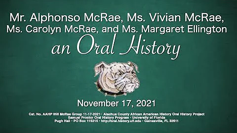 An Oral History With Vivian and Alfonso McRae, Mar...