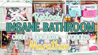 NEW ✨ULTIMATE BATHROOM MARATHON : CLEANING, DECLUTTERING, ORGANIZING AND RESTOCKING MOTIVATION ✨