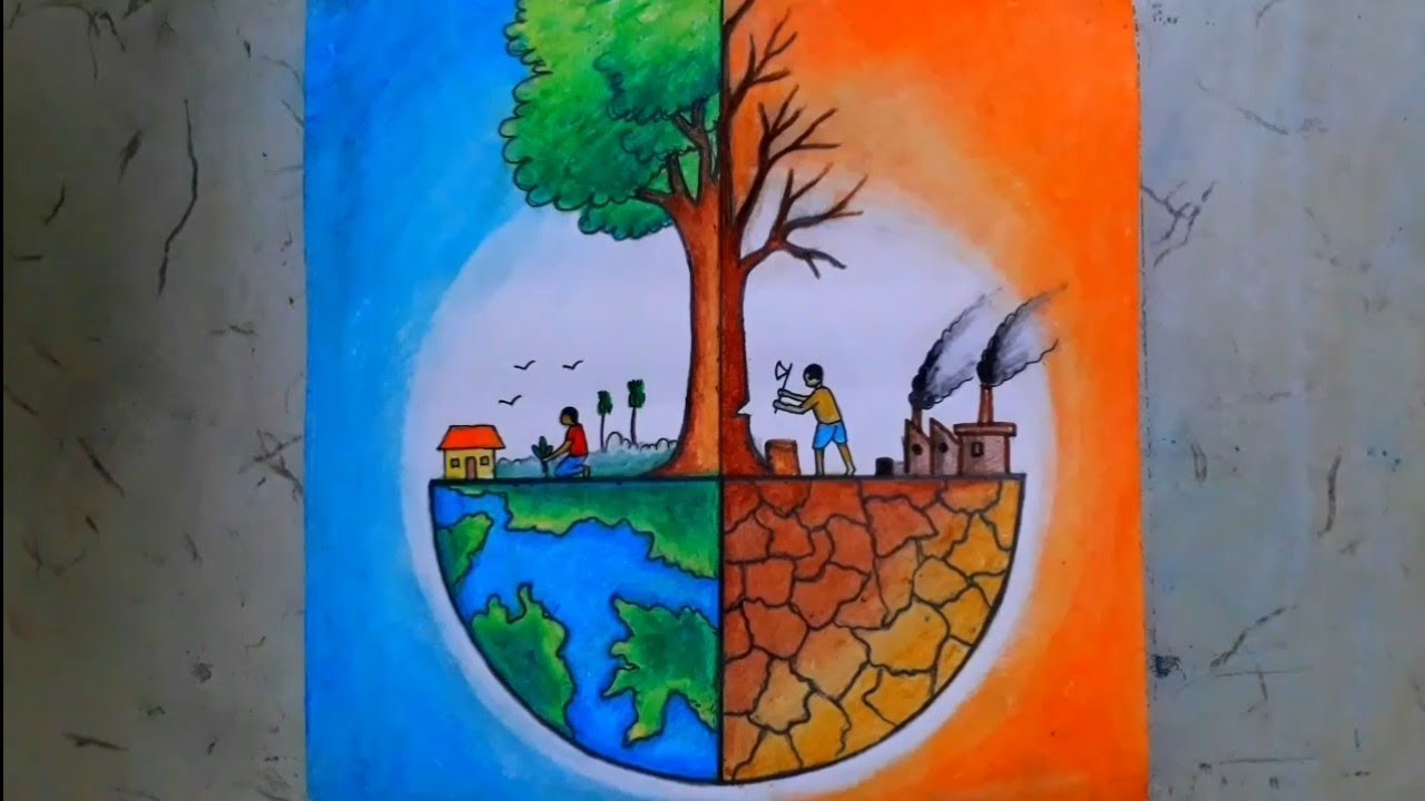 World Environment Day drawing| Save Environment drawing easy| Nature  Conservation drawing - YouTube